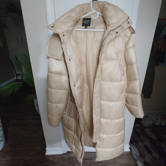 Boohoo Jackets & Coats Man Official Boohoo Cream Trench Bubble